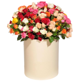 Mixed roses in a hatbox | Flower Delivery Cherepovets